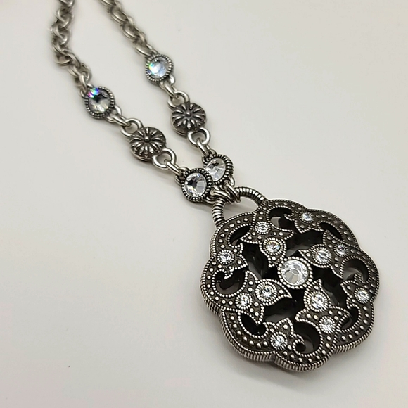 Brighton "PACIFIC HEIGHTS" Detailed Crystal Marcasite Reversible Pendant! 👑 - Picture 6 of 11